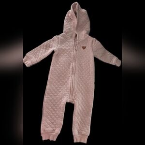 Carter's Pink Quilted Jumpsuit With Heart
